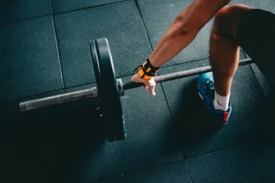 Athlete lifting weight in week 1 program